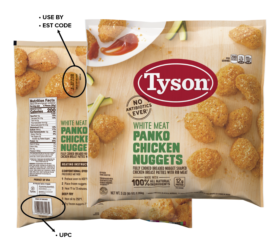 Panko Chicken Nuggets Voluntary Recall Tyson Foods